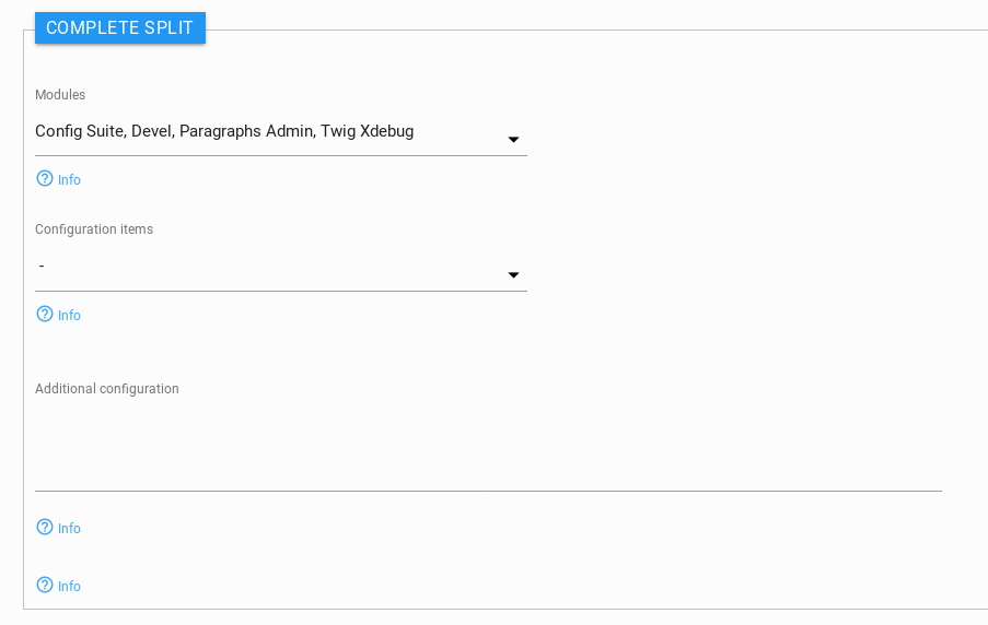 Config split