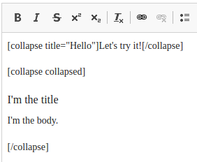 Collapse Text example in CKEditor