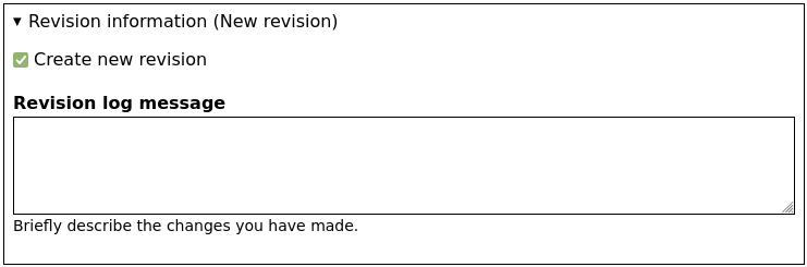 Node create new revision and log message