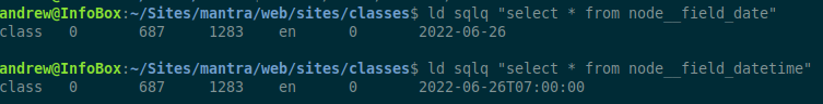 Drupal date and datetime field storage