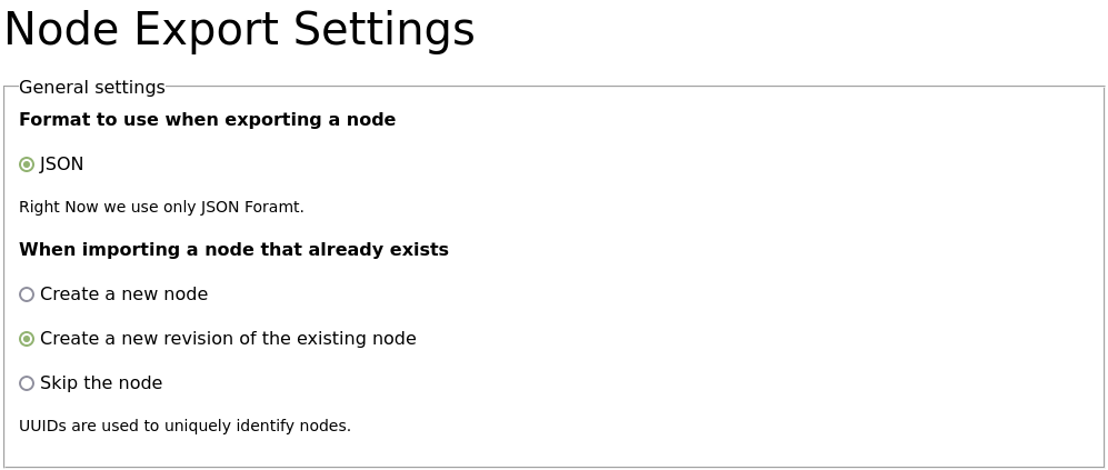 Drupal Node Export settings